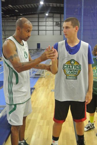 Dana Barros interacting with a camper